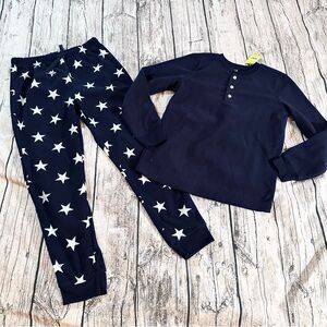 NWT Primary Fleece Navy Star Pajama Set Unisex Size 10